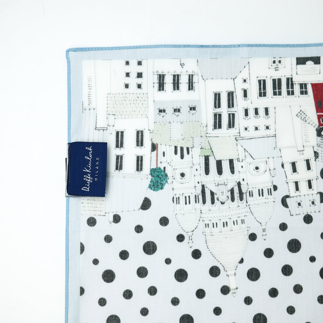 PARIS "SACRE COEUR POIS" コットンハンカチーフ (クラシック)  LIGHT PURPLE×BLUE