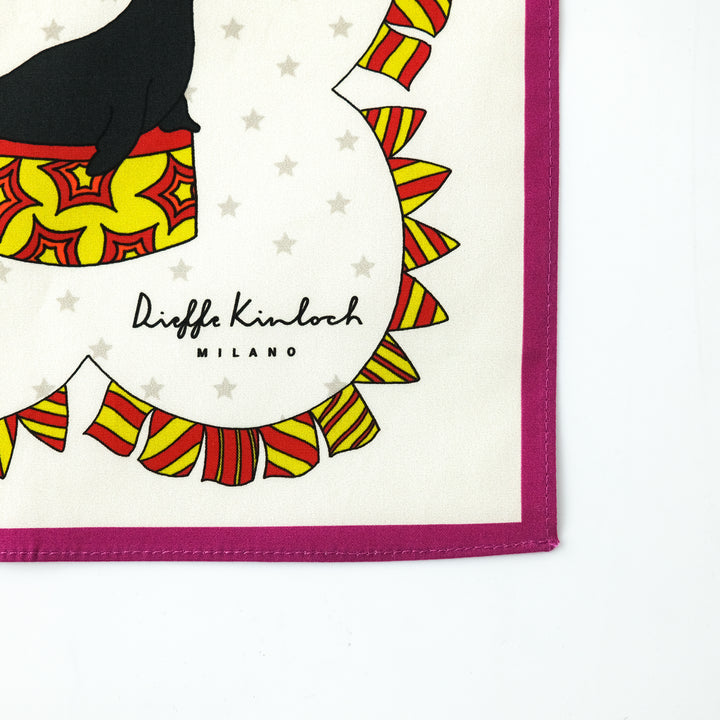 RUSSIA "CIRCO" コットンハンカチーフ (クラシック)  IVORY×PINK