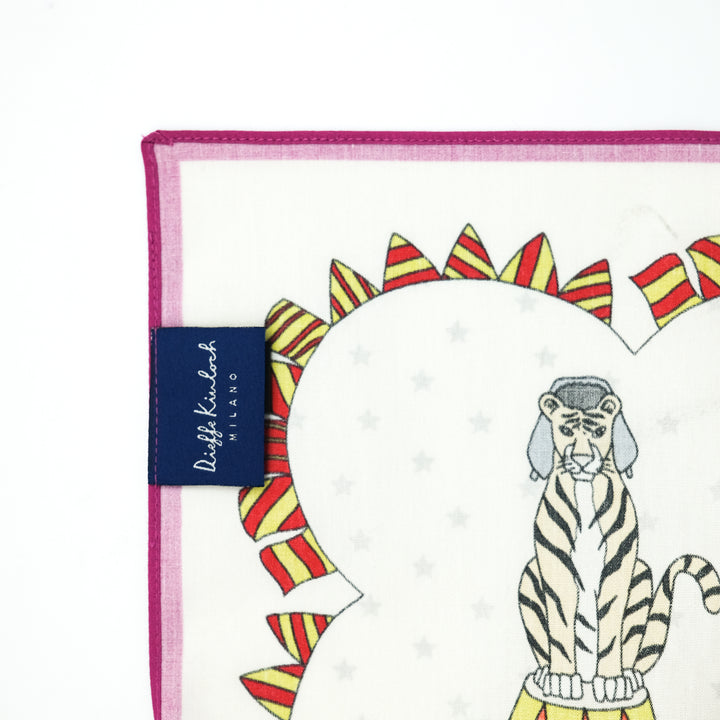 RUSSIA "CIRCO" コットンハンカチーフ (クラシック)  IVORY×PINK