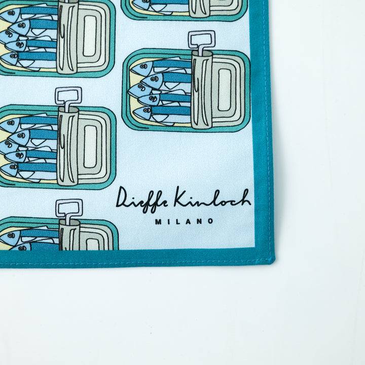 PORTUGAL "CANNED SARDINES AO" コットンハンカチーフ (クラシック)  SAX×BLUE