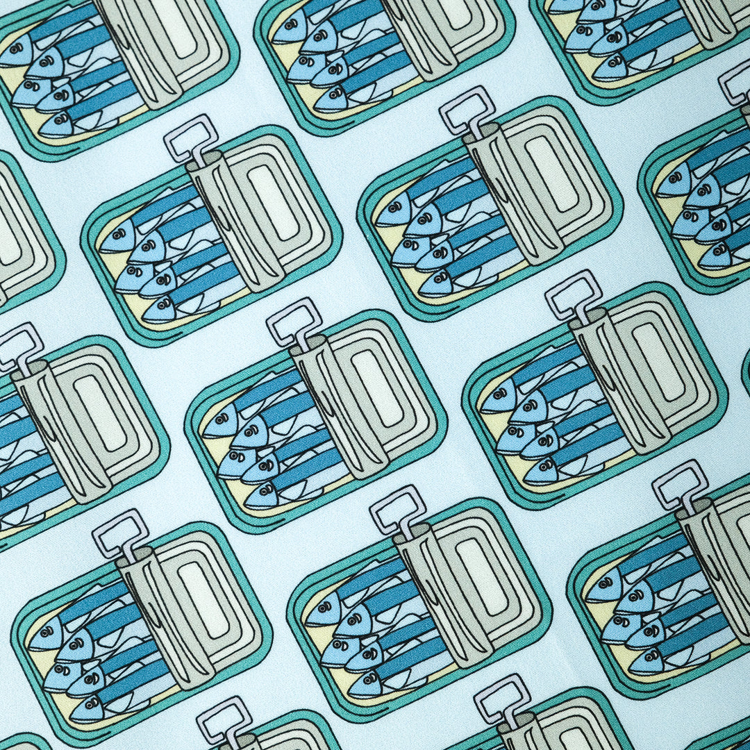 PORTUGAL "CANNED SARDINES AO" コットンハンカチーフ (クラシック)  SAX×BLUE