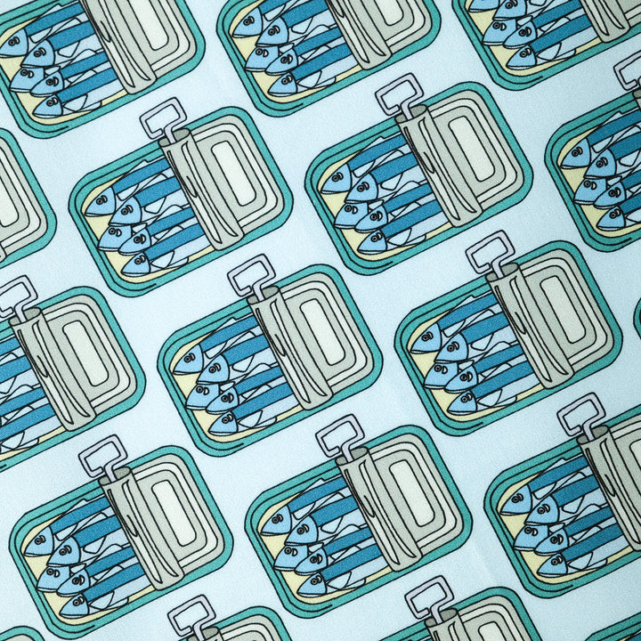 PORTUGAL "CANNED SARDINES AO" コットンハンカチーフ (クラシック)  SAX×BLUE