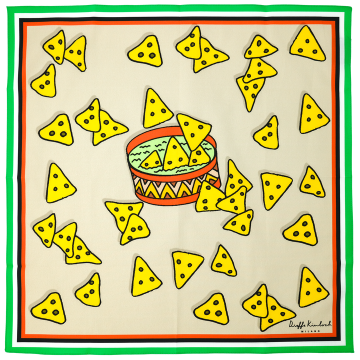 MEXICO "GUACAMOLE" コットンハンカチーフ (クラシック)  BEIGE×GREEN