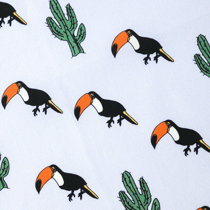 MEXICO "TOUCAN" コットンハンカチーフ (クラシック)  PURPLE×ORANGE