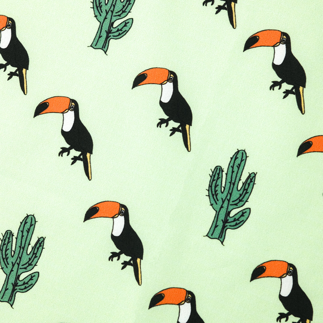 MEXICO "TOUCAN" コットンハンカチーフ (クラシック)  GREEN×BLUE