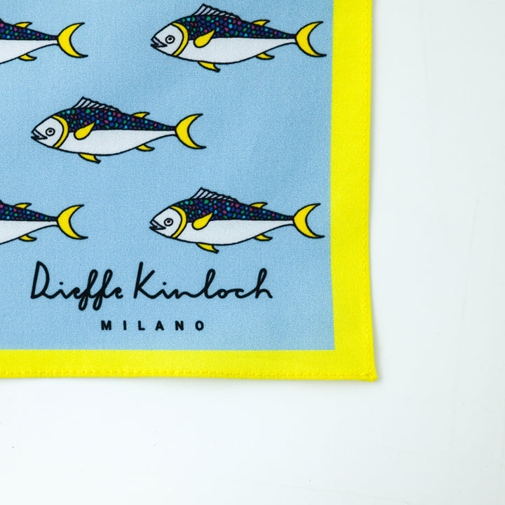 NAPOLI ”SARDINES” コットンハンカチーフ (クラシック)  SAX×YELLOW
