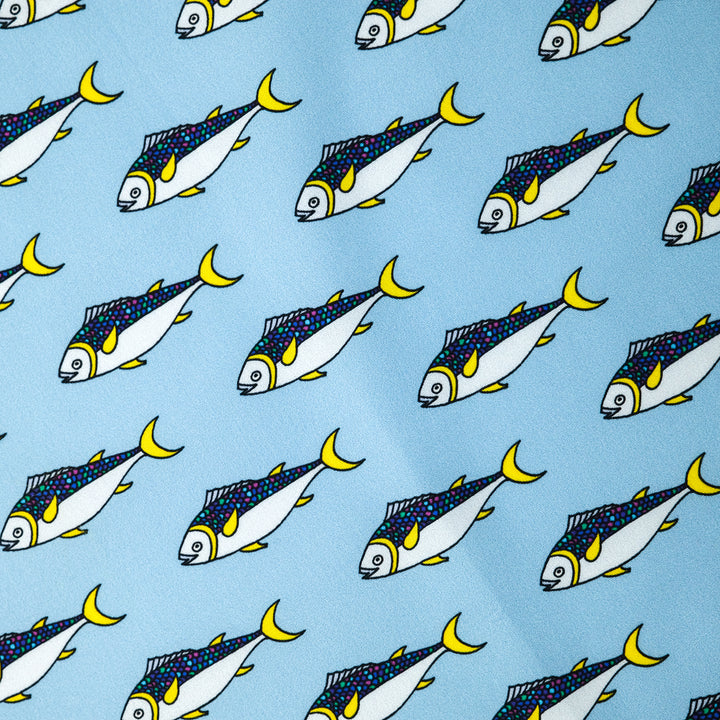 NAPOLI ”SARDINES” コットンハンカチーフ (クラシック)  SAX×YELLOW