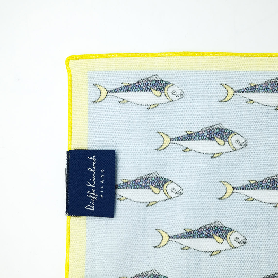 NAPOLI ”SARDINES” コットンハンカチーフ (クラシック)  SAX×YELLOW