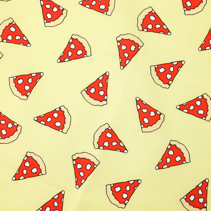 NAPOLI "PIZZA ALL OVER" コットンハンカチーフ (クラシック)  YELLOW×BROWN