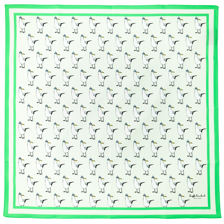 VENEZIA ”SEAGULL” コットンハンカチーフ (クラシック)  CREAM×GREEN