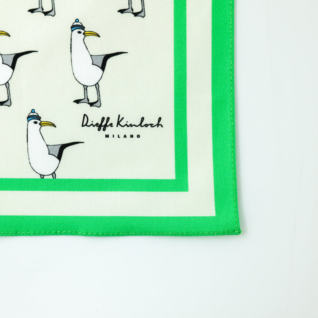 VENEZIA ”SEAGULL” コットンハンカチーフ (クラシック)  CREAM×GREEN