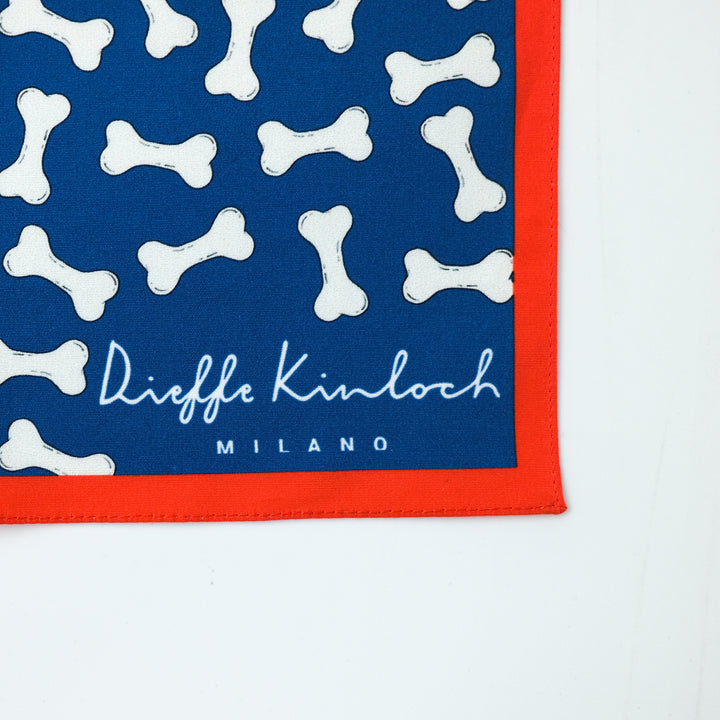 ORIGINAL "FRENCH BULLDOG 2" コットンハンカチーフ (クラシック)  BLUE×RED