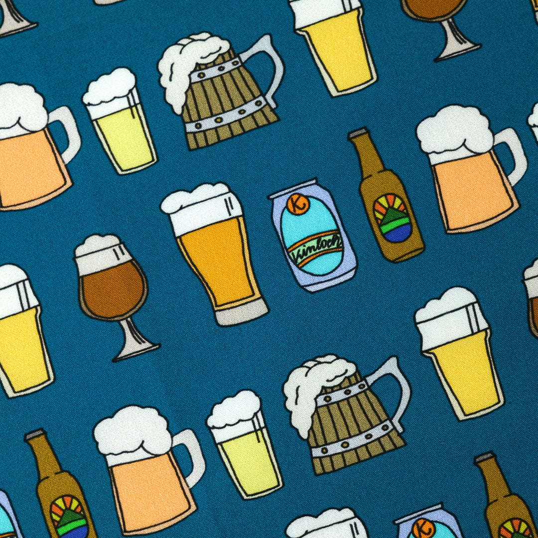 AMSTERDAM "BEER ALL OVER" コットンハンカチーフ (クラシック)  BLUE×WHITE