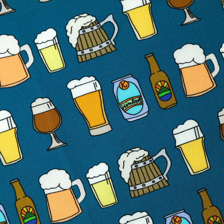 AMSTERDAM "BEER ALL OVER" コットンハンカチーフ (クラシック)  BLUE×WHITE