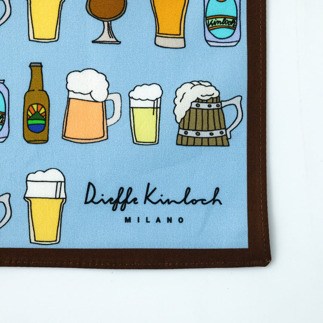 AMSTERDAM "BEER ALL OVER" コットンハンカチーフ (クラシック)  SAX×BROWN