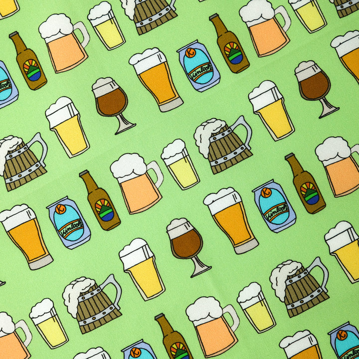 AMSTERDAM "BEER ALL OVER" コットンハンカチーフ (クラシック)  LIGHT GREEN×NAVY