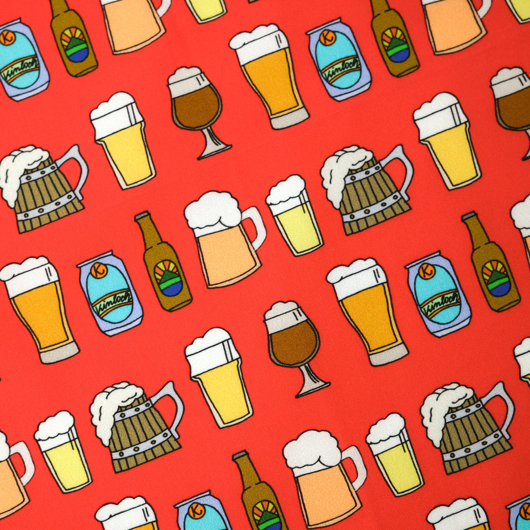 AMSTERDAM "BEER ALL OVER" コットンハンカチーフ (クラシック)  RED×YELLOW