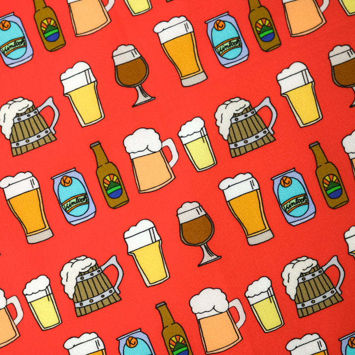 AMSTERDAM "BEER ALL OVER" コットンハンカチーフ (クラシック)  RED×YELLOW