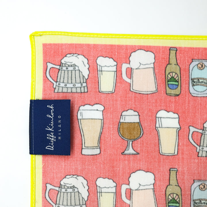 AMSTERDAM "BEER ALL OVER" コットンハンカチーフ (クラシック)  RED×YELLOW