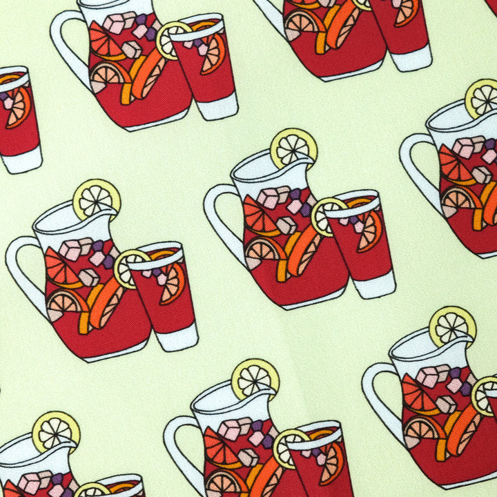 MADRID ”SANGRIA’S DRINK AO” コットンハンカチーフ (クラシック) GREEN×PINK