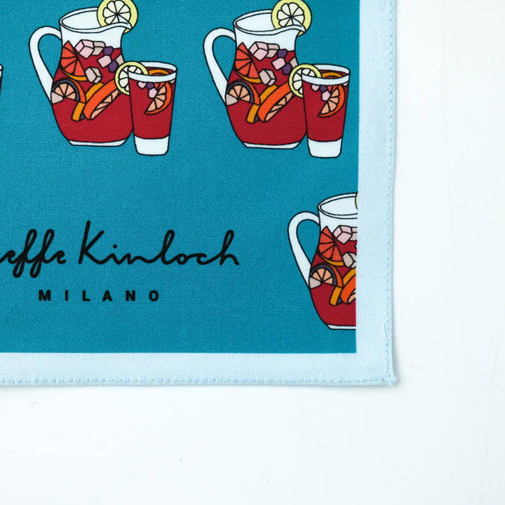 MADRID ”SANGRIA’S DRINK AO” コットンハンカチーフ (クラシック) BLUE×LIGHT BLUE
