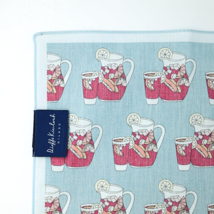 MADRID ”SANGRIA’S DRINK AO” コットンハンカチーフ (クラシック) BLUE×LIGHT BLUE
