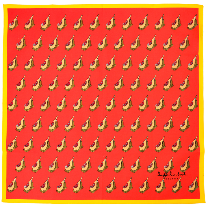 MADRID ”SERRANO HAM AO” コットンハンカチーフ (クラシック) RED×YELLOW