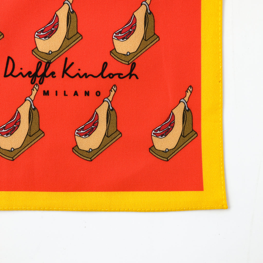 MADRID ”SERRANO HAM AO” コットンハンカチーフ (クラシック) RED×YELLOW