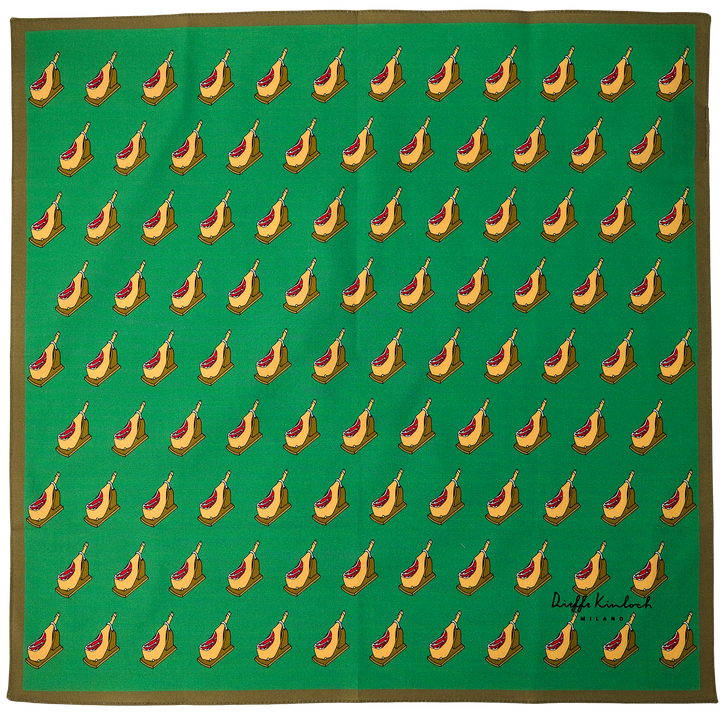 MADRID ”SERRANO HAM AO” コットンハンカチーフ (クラシック) GREEN×BROWN