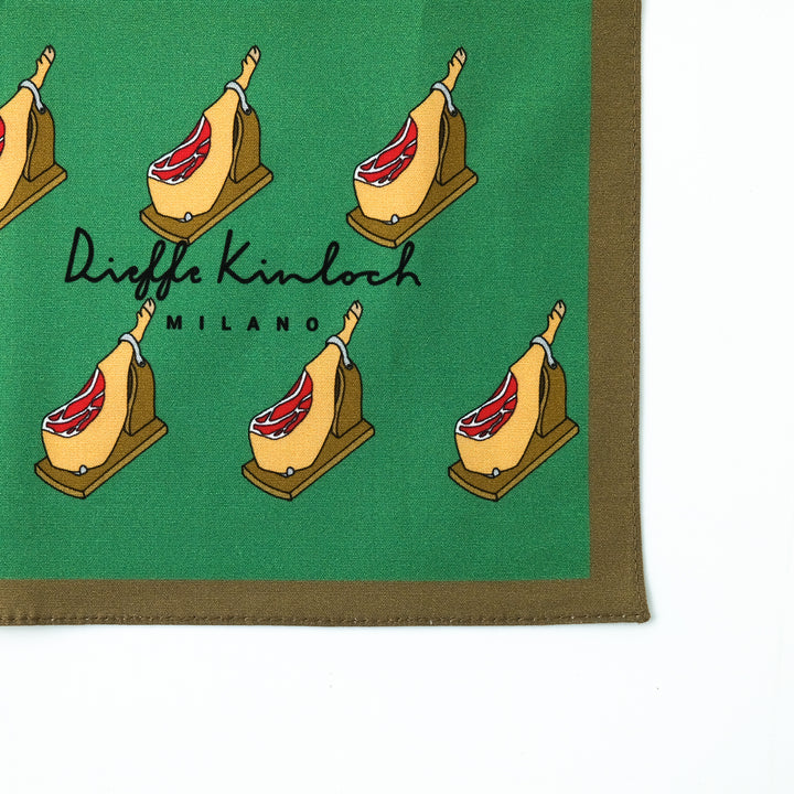 MADRID ”SERRANO HAM AO” コットンハンカチーフ (クラシック) GREEN×BROWN