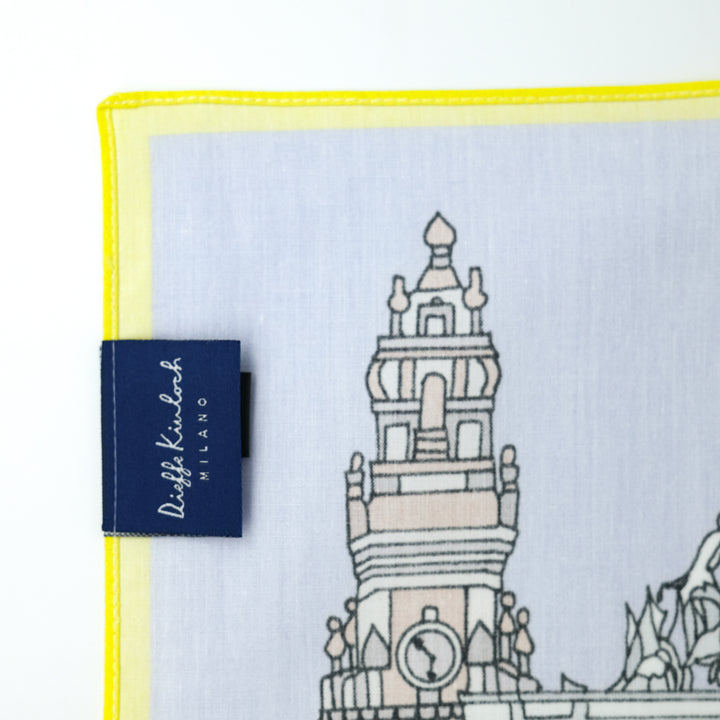 PORTUGAL "LISBONA VIEW"  コットンハンカチーフ (クラシック)  PURPLE×YELLOW