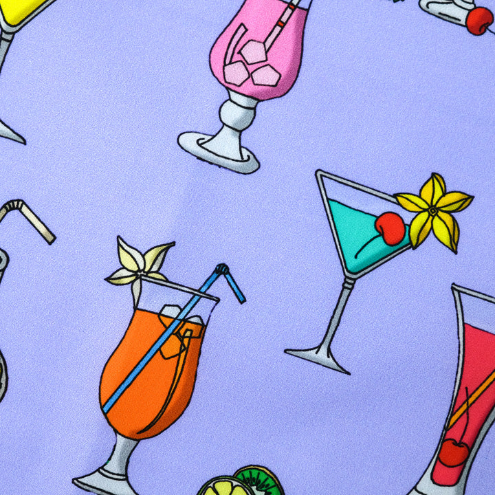 CUBA "COCKTAILS ALL OVER" コットンハンカチーフ (クラシック)  PURPLE×YELLOW