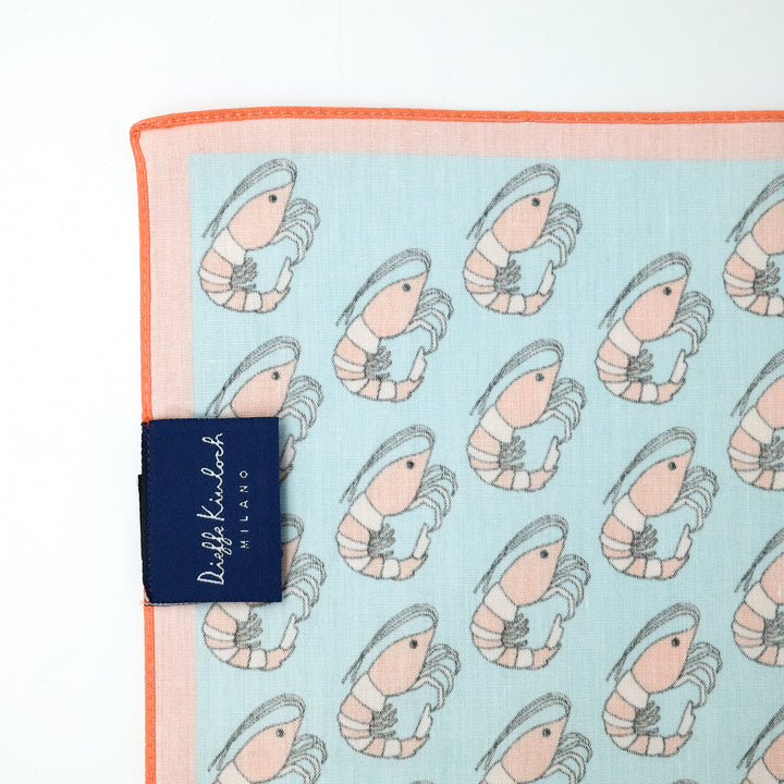 VENEZIA ”SHRIMP AO” コットンハンカチーフ (クラシック)  BLUE×ORANGE