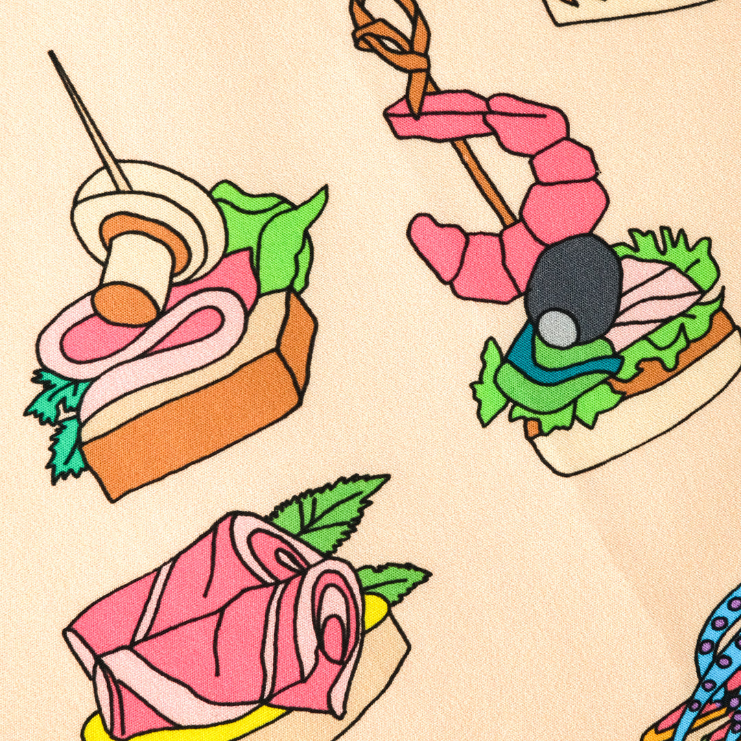 MADRID ”TAPA’S APPETIZER” コットンハンカチーフ (クラシック) ORANGE×BLUE