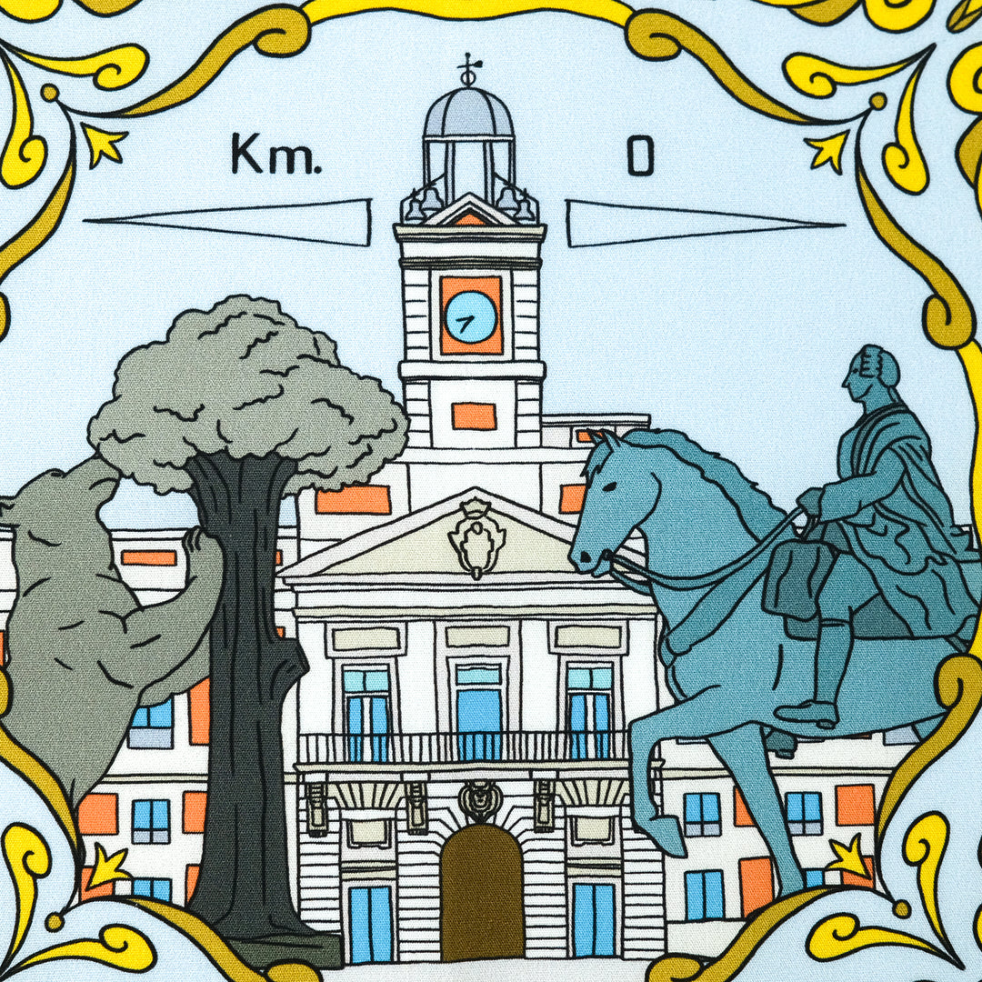 MADRID ”MADRID” コットンハンカチーフ (クラシック)  BLUE×BROWN