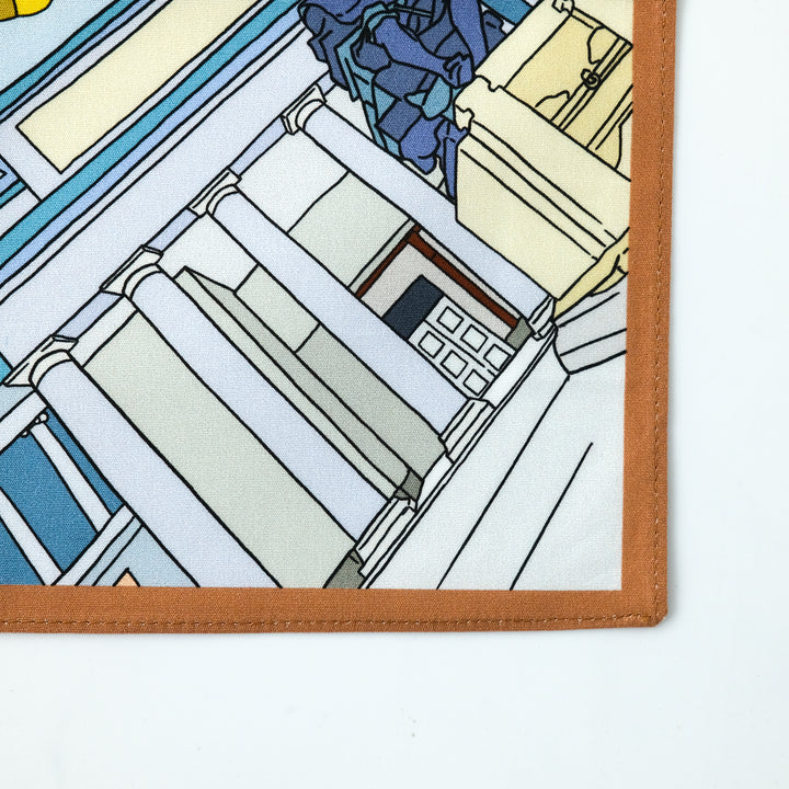 MADRID ”MADRID” コットンハンカチーフ (クラシック)  BLUE×BROWN