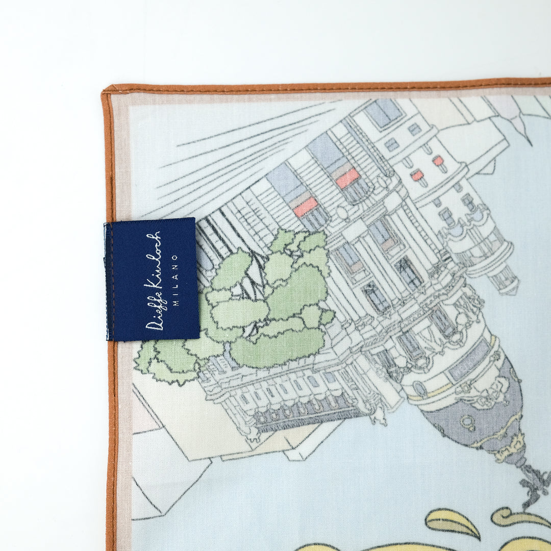 MADRID ”MADRID” コットンハンカチーフ (クラシック)  BLUE×BROWN