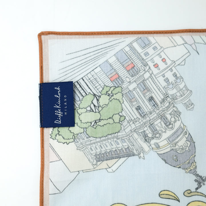 MADRID ”MADRID” コットンハンカチーフ (クラシック)  BLUE×BROWN