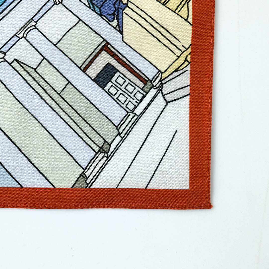 MADRID ”MADRID” コットンハンカチーフ (クラシック)  BLACK×ORANGE