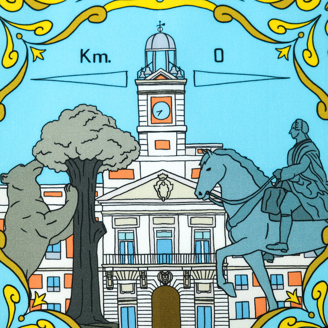 MADRID ”MADRID” コットンハンカチーフ (クラシック)  BLUE×YELLOW