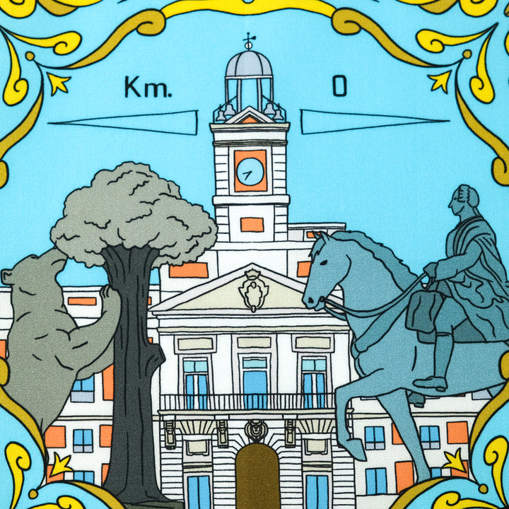 MADRID ”MADRID” コットンハンカチーフ (クラシック)  BLUE×YELLOW