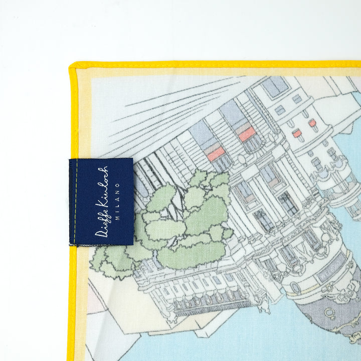 MADRID ”MADRID” コットンハンカチーフ (クラシック)  BLUE×YELLOW