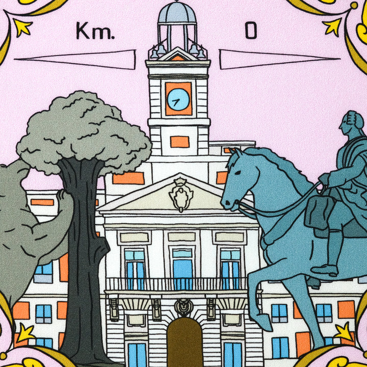 MADRID ”MADRID” コットンハンカチーフ (クラシック)  PINK×BROWN