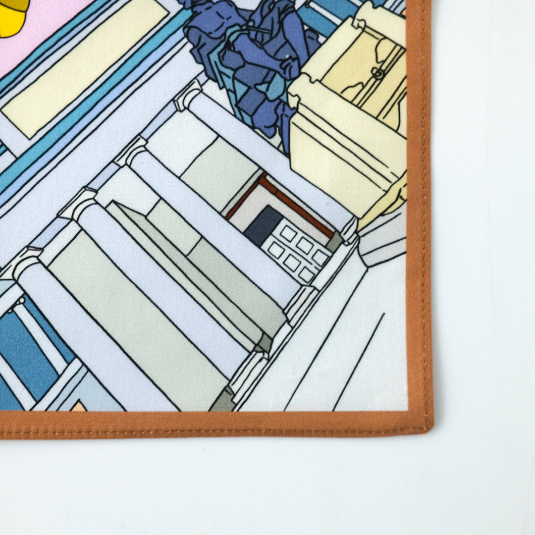 MADRID ”MADRID” コットンハンカチーフ (クラシック)  PINK×BROWN