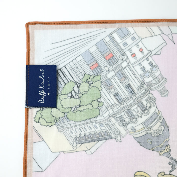 MADRID ”MADRID” コットンハンカチーフ (クラシック)  PINK×BROWN