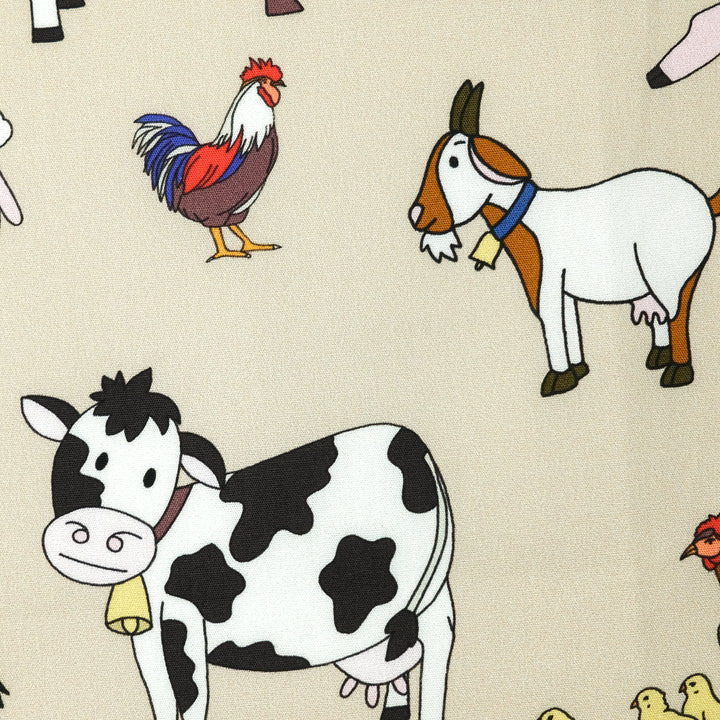 AMSTERDAM "FARM" コットンハンカチーフ (クラシック)  BEIGE×BROWN