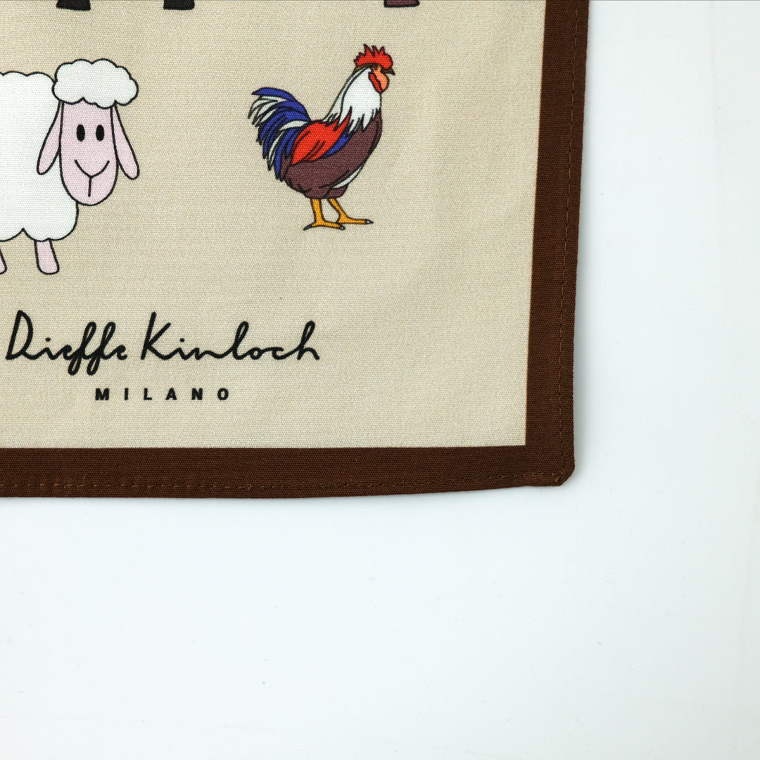 AMSTERDAM "FARM" コットンハンカチーフ (クラシック)  BEIGE×BROWN