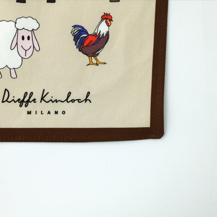 AMSTERDAM "FARM" コットンハンカチーフ (クラシック)  BEIGE×BROWN