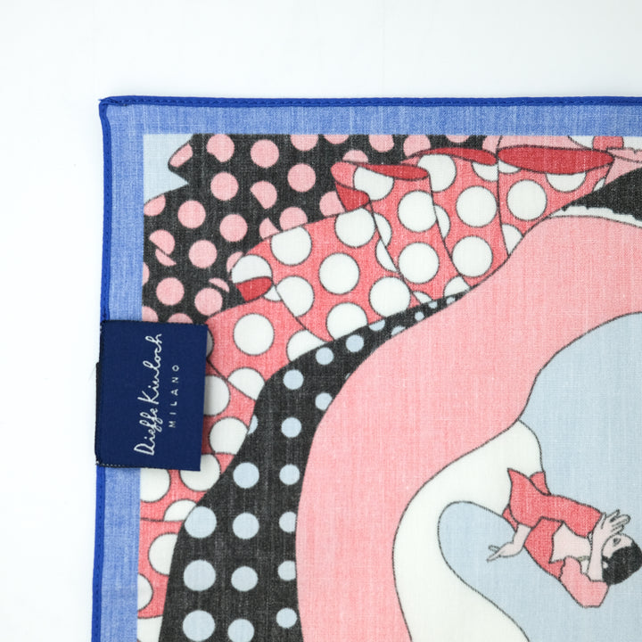 MADRID ”FAN DANCE” コットンハンカチーフ (クラシック) RED×BLUE