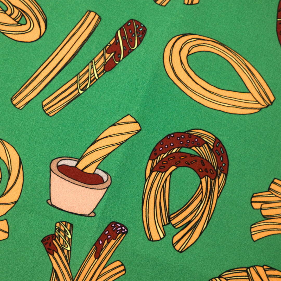 MADRID ”CHURROS” コットンハンカチーフ (クラシック)  GREEN×BROWN